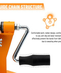 Handle of 2 In 1 Chainsaw Chain Breaker And Rivet Spinner Kit For Home Shop Benchtop Repair with rubber grip visible