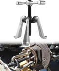 Heavy Duty Universal Hub Puller Boasting Hella Tough Adjustable Sliding Arms For No Sweat Wheel Hub Extraction And Smooth Brake Drum Removal On Any Daily Driver, featuring forged steel build.