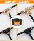PA12 Nylon DOT Air Line One Half Inch OD Pneumatic Tubing, 100 Feet Long, SAE J844 Compliant, multiple connector views