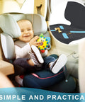 Waterproof Car Seat Cover For Baby And Kids Heavy Duty Seat Protector visible in car with baby and toys, easy to clean.