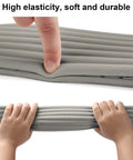 High Density NBR Foam Baby Proofing Edge Protectors With Super Sticky Pre Taped Adhesive, showing soft, elastic material being pressed.