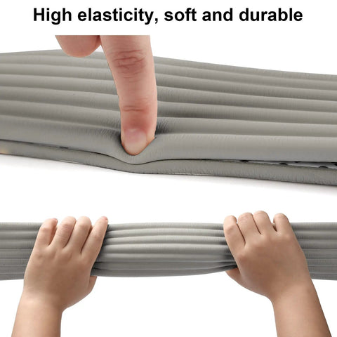 High Density NBR Foam Baby Proofing Edge Protectors With Super Sticky Pre Taped Adhesive, showing soft, elastic material being pressed.