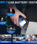 Battery Load Tester 12 Volt And 24 Volt For Cars And Trucks Quick Diagnostic Tool BT300 Easily Detects Starting And Charging System Faults Tests Lead Acid And AGM Batteries And All Automotive Starter Batteries, handheld with clamp leads