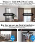 No Sweat Install Zigbee Smart Curtain Motor And Heavy Duty Electric Curtain Driver For Smooth Home Automation With Alexa Google Assistant Remote Control Easily Moves Heavy Drapes Needs External Hub, showcasing single and double-side curtain openings.