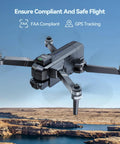 Lightweight FPV Drone GPS Tracker with Beeper and Buzzer RID Module flying over landscape, showcasing FAA compliance and GPS tracking.