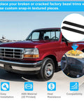 JERBOR dash panel bezel inserts for Ford F-Series (1992–1997), 2 black ABS pieces (left and right), front view