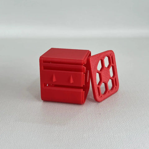 Label Dispenser Storage Box For Desk And Home Office, Space Saving Organizer Tray For Labels, Stickers, And Supplies, red plastic