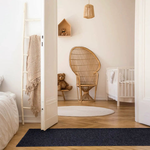 Large Semi Finished Striped Door Mat 30 By 48 Inch Waterproof Entry Rug With Rubber Backing in cozy nursery setting