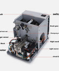 Close-up of internal components of Automatic Screw Feeder Machine With Adjustable Orbital Head For M1.0 Through M5.0 Screws.