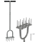43.3 Inch Preassembled Lawn Aerator With 12 Durable 3.5 Inch Iron Spikes Heavy Duty Manual Spike Aerator For Quick Yard Aeration Easy To Use Garden Tool