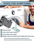 Replacement Washer Door Latch Lock Switch Assembly Fixes Stubborn Doors No Sweat Swap for Electrolux washer repair.