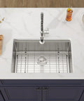 Top view of Undermount 14X19 Inch Bar Sink in 16 Gauge Stainless Steel, Single Bowl Kitchen Prep Under Counter Sink for RVs and Small Kitchens.