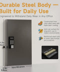 72 Key Lock Box Wall Mount Smart Key Cabinet With App Access Log Digital Keypad Bluetooth and No Wifi Unlock Sold Separately, steel build, side view