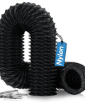 Beefy Heavy Duty Nylon Duct Hose 3 Inch By 16 Foot Flexible Venting For Diesel Heaters And More Built To Take Heat, black coiled view