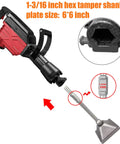 1-3/16 Inch Tamper Shank And 6x6 Inch Dirt Compactor Plate For Electric Jack Hammer with hex shank detail