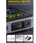 Close-up of Plug And Play Adjustable CNC DC Voltage Regulator 30V 5A Portable Power Supply with digital display and input ports.