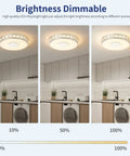 14 Inch Modern Ceiling Light Flush Mount With Crystal K9 Glass LED Dimmable Chandelier showing brightness levels in kitchen