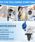 Upgraded Heavy Duty Washer Drain Pump Filter Assembly Direct Oem Swap For Ge Washing Machines Anti Backwater Seal with symptoms.
