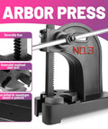 Heavy Duty 3 Ton Manual Arbor Press with reversible ram and removable steel anvil, designed for precision metal forming.