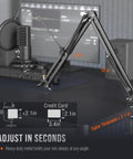 Plug And Play USB Condenser Microphone Kit With Adjustable Boom Arm Stand And Shock Mount for PC or Laptop close-up view