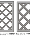 3D Floral Background Frame Cutting Dies Set For Scrapbooking And Card Making, metal stencil template showing two dies, size 111x143mm