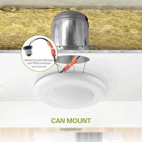 6 Pack 6 Inch LED Disk Lights Dimmable Flush Mount Ceiling Fixtures, 15W 5000K Daylight, shown can mount installation