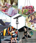 Collage of Heavy Duty Hammock Chair Hardware Kit uses with Chain and Swivel, 360 Degree Rotation, 600 Lb Capacity, Indoor Outdoor