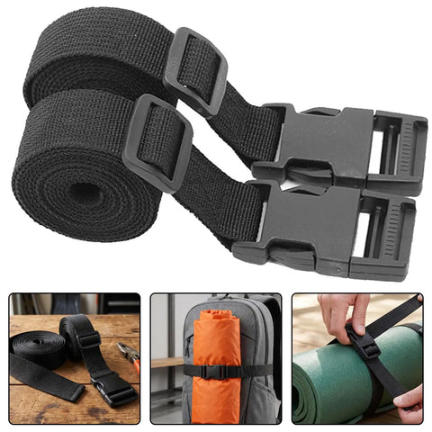 Adjustable Nylon Webbing Straps 59 By 1 Inch 6 Pack With Side Release Buckles for Camping Gear and Luggage Secure Tie Down