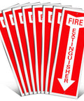 Eight Pack Fire Extinguisher Signs Made From Rust Free Aluminum Reflective 4x12 Inch Laminated For Ultimate UV Weather Scratch Water And Fade