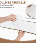 Hands peeling sheet off Stair Treads For Wooden Steps 8 By 30 Inch Peel And Stick Non Slip Indoor Runner Mats 15 Pack Beige Anti Slip