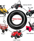 Diagram showing 13x5.00-6 inner tube replacement for Razor Dirt Quad, lawn mowers, go-karts, and ATVs with TR87 bent valve stem.