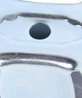 Close-up of metal bracket for Set Of Four 4 Inch Grey Polyurethane Caster Wheels With Dual Bearings Heavy Duty Cart Casters Rated 1600 Lbs.