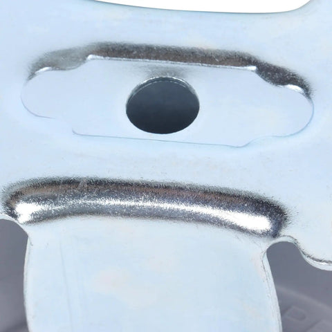 Close-up of metal bracket for Set Of Four 4 Inch Grey Polyurethane Caster Wheels With Dual Bearings Heavy Duty Cart Casters Rated 1600 Lbs.