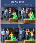 Family playing with Hand Operated Flying Orb Drone With Magic Controller 360 Degree Spin And RGB Lights indoors