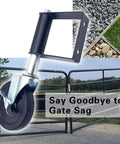 Heavy Duty Spring Loaded Gate Casters, 4 Inch rubber swivel wheel with mount for smooth gate operation and support.