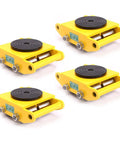 Heavy Duty Machinery Moving Skate Dolly With 360 Degree Swivel And Non Slip Pads, 13200 Lb Capacity, Steel Wheels, 4 Pack