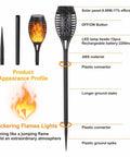 12 Pack Solar Torch Lights With Flickering Flame For Outdoor Decor Waterproof Garden And Pathway Lighting LED Flame Torches For Patio