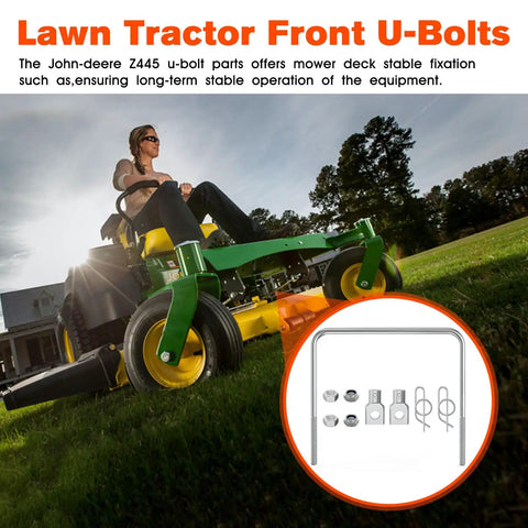 M157573 Front Deck Hanger And Draft Rod U-Bolt Replacement For Zero Turn Mower Built Tough Fits Eztrak Z245 Z425 Z435 Z445 Riding Tractor Ready For The Daily Grind with u-bolt kit and mower