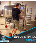 Heavy Duty 5 By 2 Inch Stainless Steel Caster With Red Solid Polyurethane Wheel And 800 Lbs Capacity Single Swivel Industrial Caster on equipment