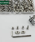 Rock Solid M6 T Slot Bolts And Nuts Hardware Bundle For 3030 3060 Aluminum Extrusion Rails with wrench and sorted fasteners