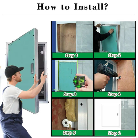 Installation guide for Tough Recessed Access Door 3 Pack With Solid Aluminum Frame Paintable Inspection Panel.