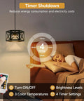 Farmhouse Pendant Light With Wood And Metal Cage illuminating a sleeping person, highlighting timer features on remote control.