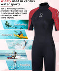 3mm Shorty Wetsuit Back Zip Full Body Dive Skin For Diving Surfing Snorkeling Spearfishing Canoeing And Water Sports Men Women Red XL