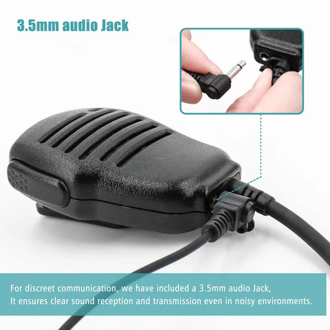 Compact Speaker Microphone With 2 Pin Screw Down Connector And 3 5mm Audio Jack showing audio jack insert detail