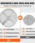 Comparison of reinforced 0.8mm mesh wire for Round 27 Inch Fire Pit Spark Screen Built Tough With Ring Handle Heavy Duty Stainless Steel Cover