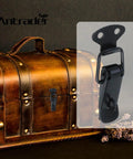 4 Piece Stainless Steel Cabinet Toggle Latch Set With Spring Loaded Catch Hasp And Screws on wooden chest