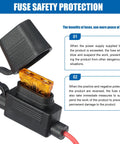 Close-up of fuse component in DC 24V To 12V Buck Converter 60W 5A Waterproof Regulator for Golf Carts with protective cap open