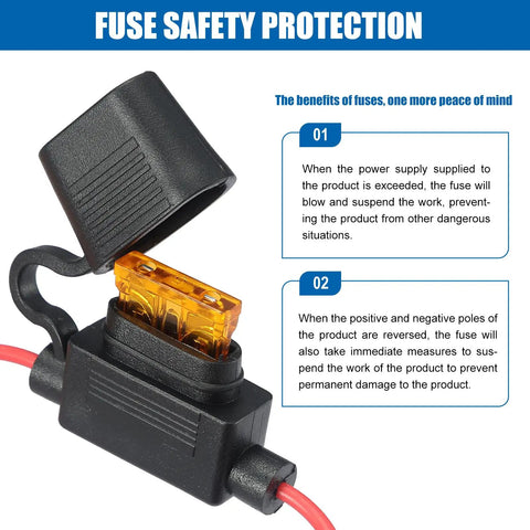 Close-up of fuse component in DC 24V To 12V Buck Converter 60W 5A Waterproof Regulator for Golf Carts with protective cap open