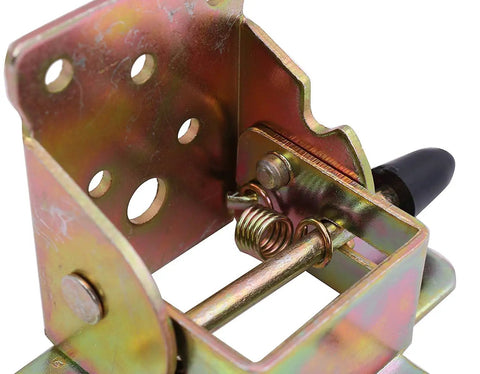 Close-up of Heavy Duty Steel Folding Leg Extenders showing the bronze finish and quick side lock adjustment mechanism.