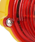 Close-up of Beefy Weatherproof Obstruction Light For Marine Use showing red UV-resistant PC housing and screw detail.